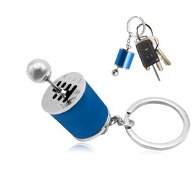 SHMZK Car Gearbox Keychain, Six Speed Manual Transmission Keychain, Creative Gear Shift Stick Keyring, Car Accessories (Blue)
