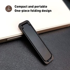 Wansurs [2 Pack] Mini Phone Kickstand Black Baking Paint Cell Phone Stick Stand, Folding Invisible Portable Metal Cell Phone Stand Holder for Desk