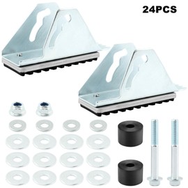 Anti-Skid Shoe Kit for Extension Ladders, 2 Pack Ladders Feet Replacement Parts Ladder Stabiliser Rubber Padded Feet Accessories Parts(Silver+Black)