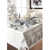 Lex's Linens Christmas Tablecloth with a Silver Lurex Christmas Forest