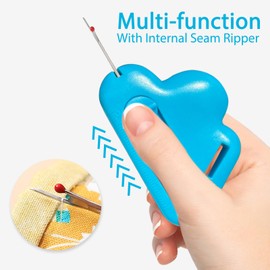 TIGARI Magnetic Seam Guide with Seam Ripper, 2025 Upgraded Multifunctional Polygonal Magnet Seam Hemmer Guide with Scale, Universal Sewing Accessories & Supplies for Sewing Machine