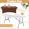 Coffee Spandex Tablecloths for Rectangle Tables, 6ft Stretchy Tablecloth, Washable