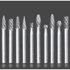 10pcs Carbide Burrs Set, 1/4"Cutting Diameter 1/4"(6mm) Shank Diameter Double
