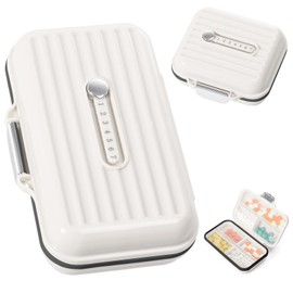 Pillendose, Reise-Pillendose, tragbare Medizin-Organizer-Box (groß und klein), wöchentliche Pillendose für 7 Tage, zur Aufbewahrung von Vitaminen, Fischöl und Nahrungsergänzungsmittel für den