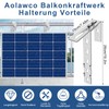 Aolawco Set of 2 Solar Balcony Power Station Brackets, Balcony