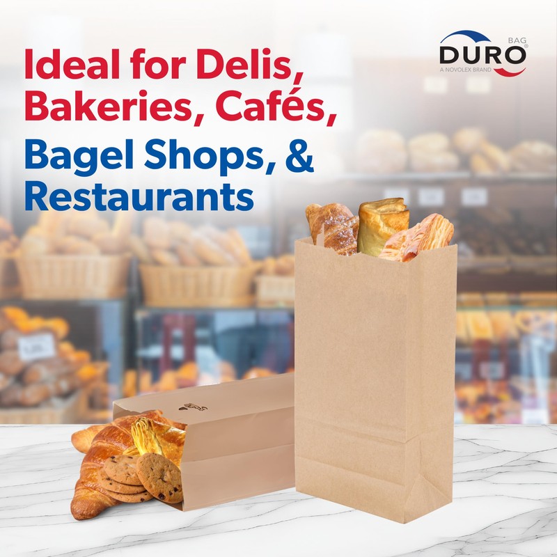 Duro 6# Brown Paper Lunch Bags 500 Count - Bulk