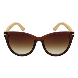 EDGEIWEAR Retro Vintage Cat Eye Sunglasses for Women with Natural Bamboo Temples M34180BM-AP-3(CLBRN.ap2)