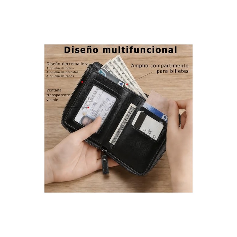 Carteras Para Caballero Con Cierre,Cartera Con Cierre Para Hombre,con RFID