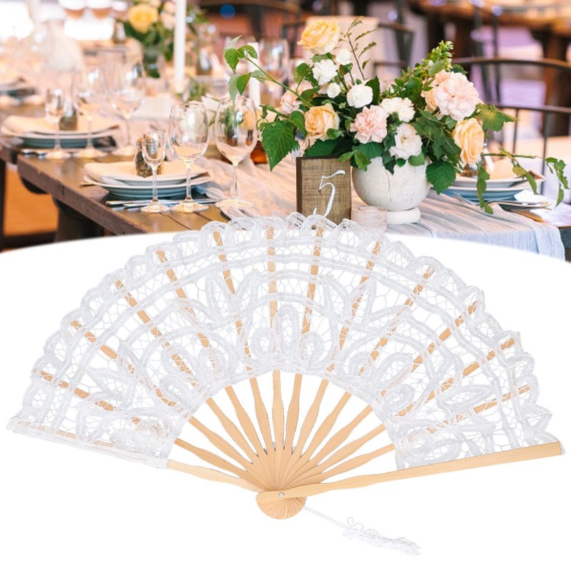 Abanico Plegable, Flor De Encaje Abanico Plegable Abanico Hecho A