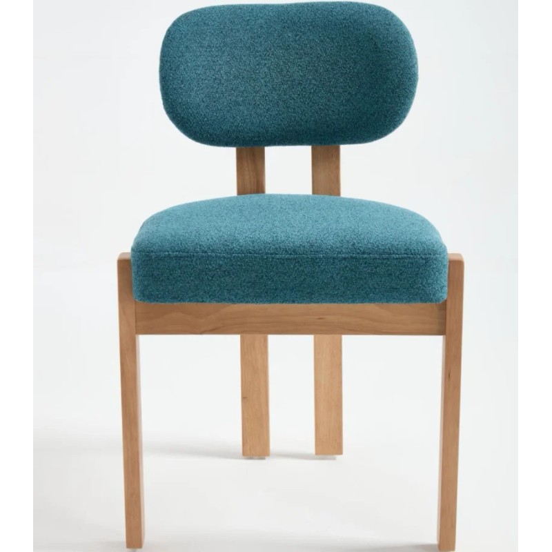 Modern Luxury Dining Chairs Set of 2 Teal Chenille Rubber