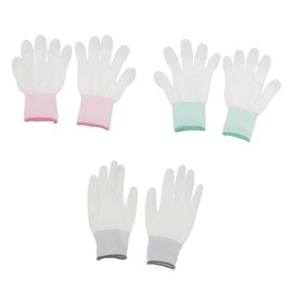 3 Pairs Safety Work Gloves, Anti-Static, Non-Slip Glove, PU Coated Fingertips, Non-Slip Wearable Gloves for Warehouse Assembly, Logistics, L/M/S