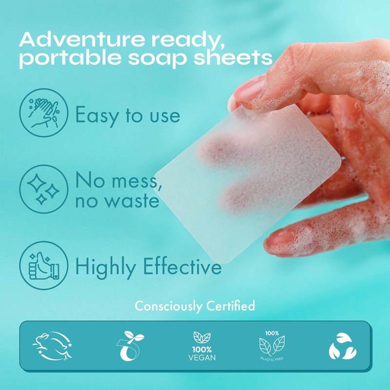 FOMIN - Antibacterial Paper Soap Sheets for Hand Washing -