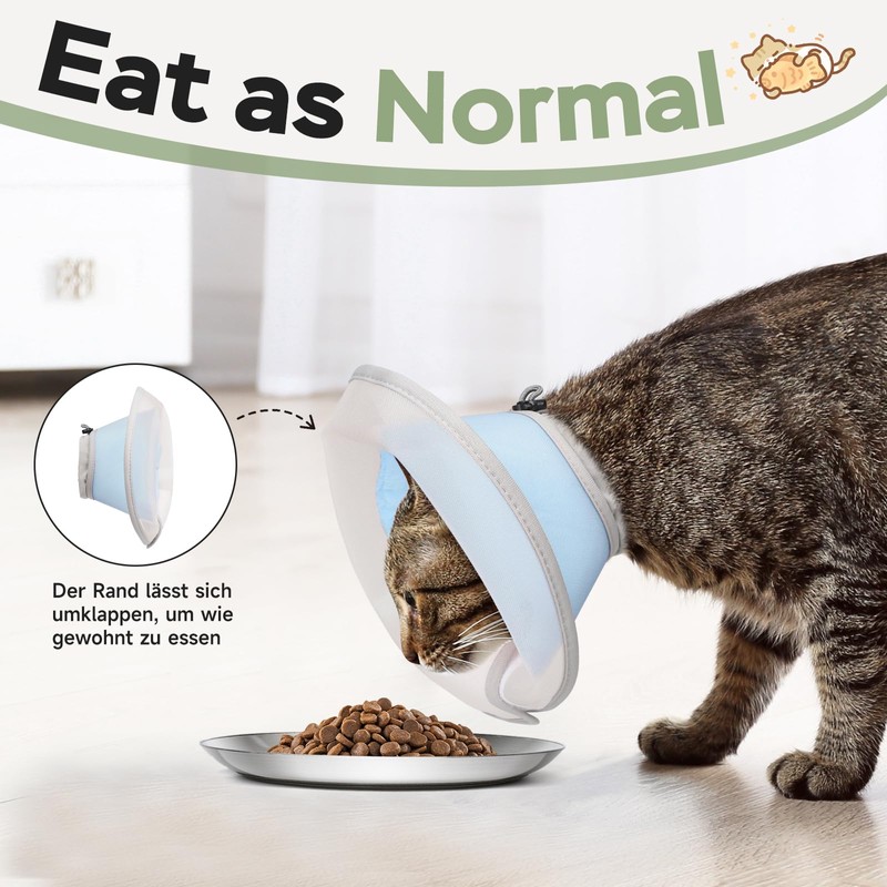 Supet Cat Cone Collar Soft: Comfortable Waterproof Mesh Recovery Cone