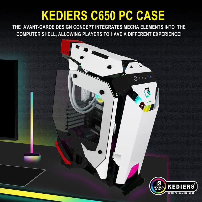 KEDIERS C650 Mech PC Case - ATX Tower Gaming Computer