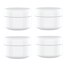2oz New Empty White Plastic Jar with Dome Lid Cosmetic Containers 4 pk Mini Jar
