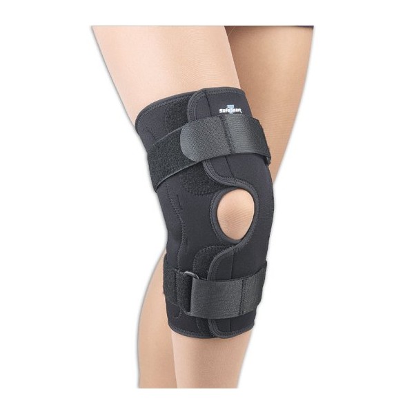 Fla 37-3501SBLK Safe-T-Sport Wrap-Around Hinged Knee Stabilizing Brace, Black, Extra Small