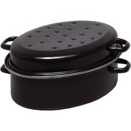 Goose Roasting Dish 42 cm Black Enamel