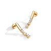 PAVOI 14K Yellow Gold Plated Sterling Silver Posts Mini Triple