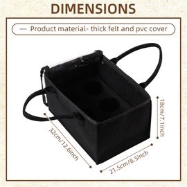 Cskunxia Portable Drink Carrier, 6-Cup Holder with Handle, black