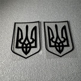 DXYMOO Car Styling Sticker Ukrainian Tryzub Trident Ukraine Decals Tape Auto Door Body Window Bike Bicycle Applique 100x70mm (2, Black)