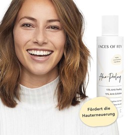 15% AHA Peeling FACES OF FEY - Chemical Fruit Acid Scrub with Lactic Acid & Glycolic Acid Against Pigment Spots and Wrinkles - 100 ml Liquid Exfoliator