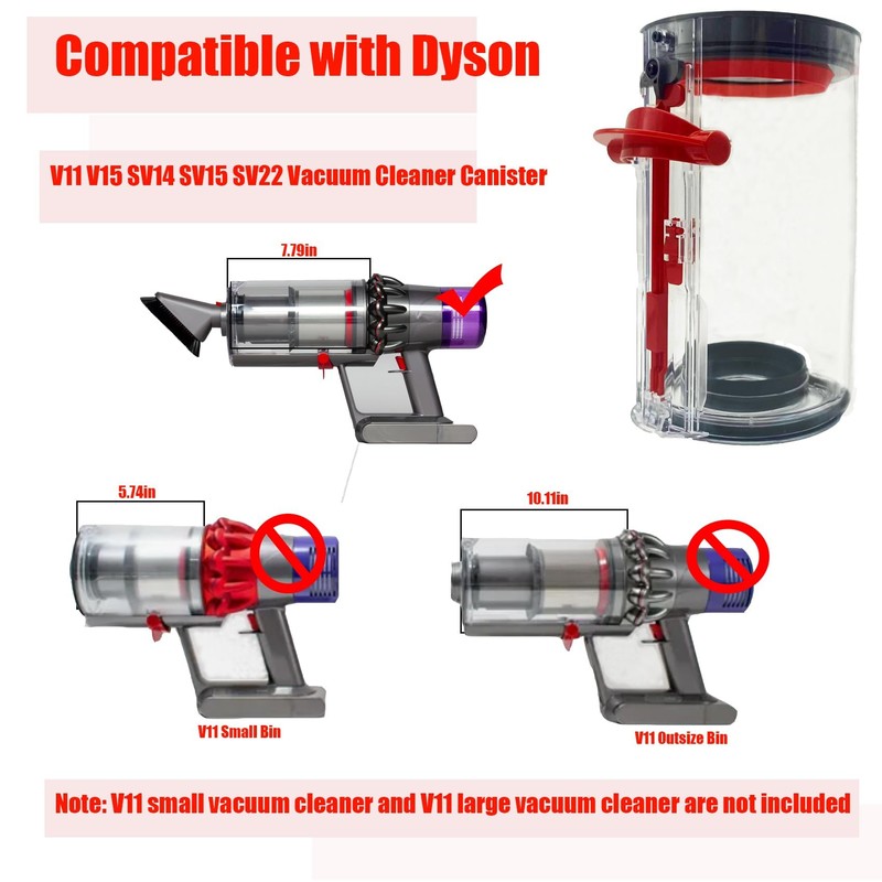 SW FUTURE Canister Replacement Compatible With Dyson V11 Torque Drive
