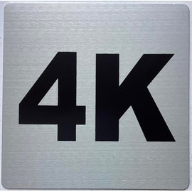 Apartment number 4L sign - UNIT NUMBER 4L SIGN (SILVER, SIZE 4x4 inch, DOUBLE SIDED TAPE) -Broadway Line