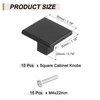 sourcing map 15Pcs Square Cabinet Knobs, 1.2 Inch Square Kitchen