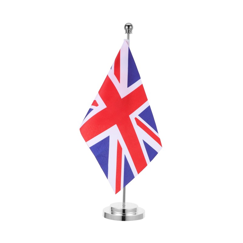 VILLFUL British Desk Flag with Base Uk Flag for Office
