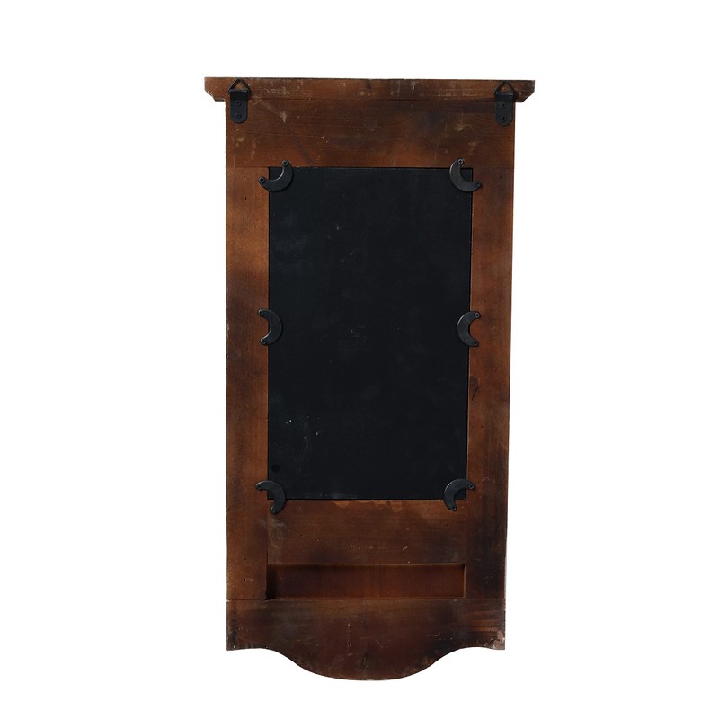 Rustic Entryway Arched Wall Mirrors with 3 Metal Hooks 12"