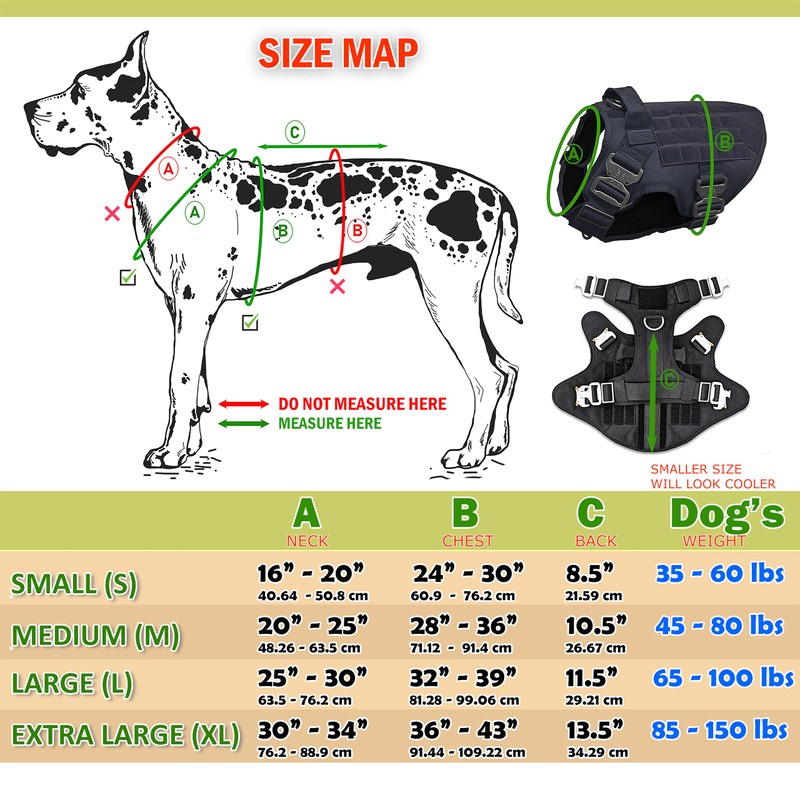 Dog Tactical Harness for Medium Dogs, Military Quality Dog Vest