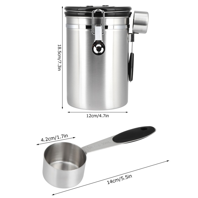 Stainless Steel Coffee Bean Airtight Canister Tea Dried Fruits Storage