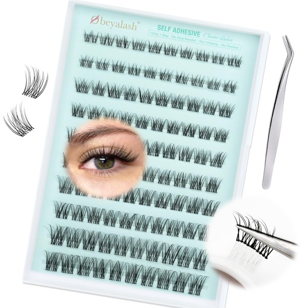 Obeyalash NatüRliche Wimpern Selbstklebend Cluster Lashes C Curl 8-16mm Cat