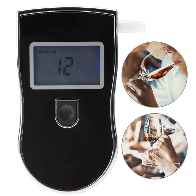 Professional Digital Breath Alcohol Tester High Precision Portable Black