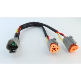 DT 3p Splitter Y Cable Connector Plug Splitter Wire Harness 1 Male to 2 Female DT 3 Pin 1-2 SplitterCable 1ft/30cm