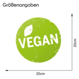 Finest-Folia (R001 Vegan) Sticker Diameter 20 cm Organic Vegan Vegetarian Gluten Free Lactose with Protective Laminate
