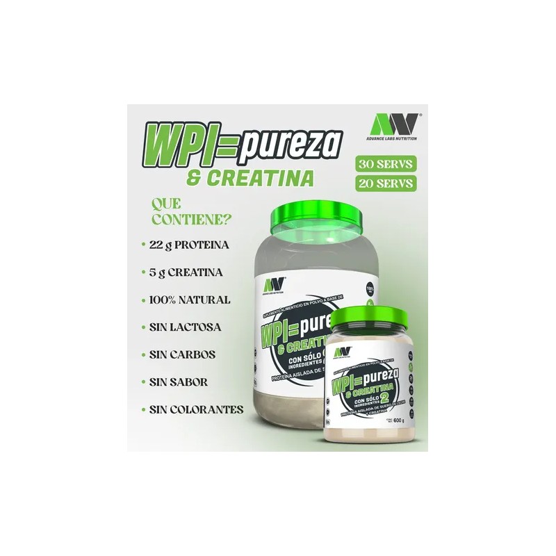 Wpi Pureza Aislado De Suero De Leche Y Creatina 900gr