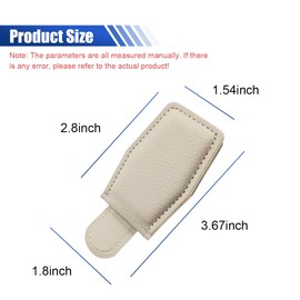 UHANBUT 2PCS Sunglasses Holders for Car Sun Visor, Magnetic Leather Eyeglasses Holder Clip, Cards and Ticket Hanger Glasses Mount, Universal Interior Organizer Accessory for Car Truck SUV (Beige)