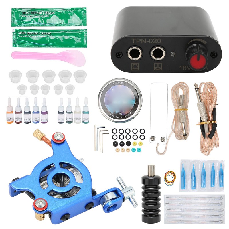 Complete Tattoo Kit Professional Tattoo Machine Kit Power Supply 9