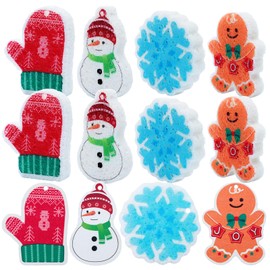 12 Pcs Christmas Kitchen Sponges - Christmas Sponge Dual-Sided Holiday Sponges for Washing Dishes, Christmas Snowflake Sponge for Holiday Cleaning Household Use