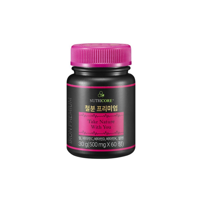 NutriCore 뉴트리코어 철분 프리미엄 1박스 (60정) 비타민C D K 셀렌