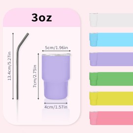 JUSONEY 3oz Mini Tumbler Shot Glass with Straw and Lid,Sublimation Shot Glasses Tumblers Stainless Steel Double Wall Vacuum Insulated Shot Glass for Party Wedding BarCocktail Coffee