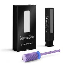 MelodySusie Safety Nail Drill Bits, 3/32'' Smooth Round Top Large Barrel Carbide Bits, Suitable for Manicure Pedicure Cuticle Gel Polishing, Beginners Bits, Purple, Series Bit-S, M