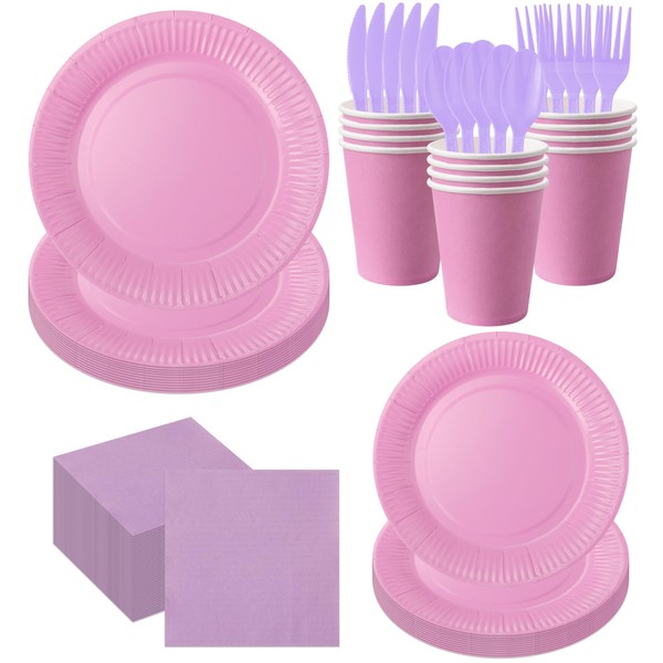 210 Pcs Disposable Paper Tableware Party Supplies - Includes 9"