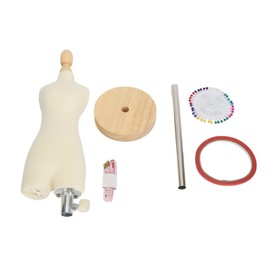 Dress Form Female Mannequin Torso Mini Dress Model with Wooden Base for Sewing Display Photo Teaching 1/4