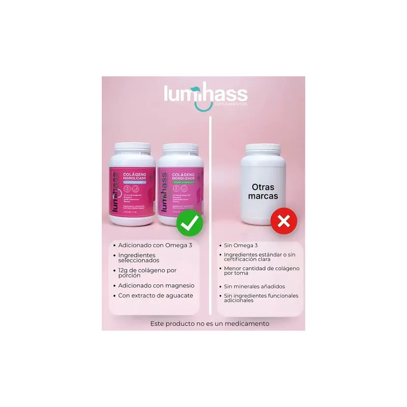Pack Colágeno Hidrolizado Lumihass Sabor Arándano Fresa Détox Regalo Porciones
