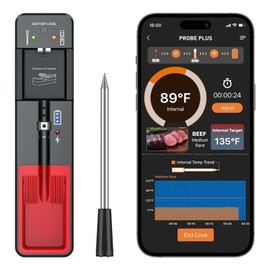 Wireless Meat Thermometer, 360FT Wireless Range Bluetooth Meat Thermometer with Accurate and Fast Readings, Smart Cooking Thermometer for BBQ, Kitchen, Smoker, Air Fryer, Sous Vide