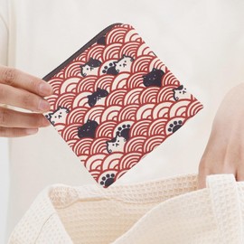 2piezas Bolsa Portátil para Toallas Sanitarias con Diseño de Gato Organizador Reutilizable para Mujeres para Almacenamiento Higiénico y Uso Diario