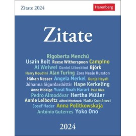 Zitate Tagesabreißkalender 2024. Kalender zum Aufstellen mit Zitaten und Kurzbiografien berühmter Persönlichkeiten. Tages-Tischkalender 2024 mit klugen Lebenssprüchen