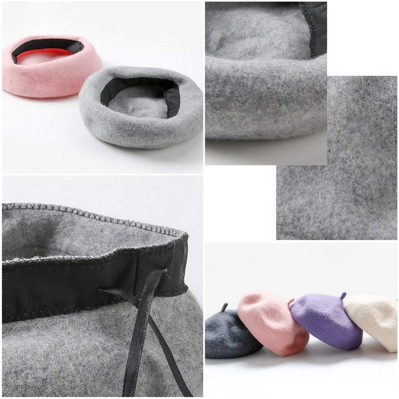 YiyiLai Warm Hat, Wool, Simple, Beret, For Kids, Girls, Felt